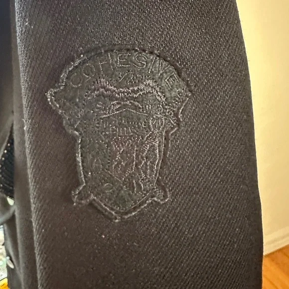 Men's Black Double-Breasted Peacoat w/Skull buttons & sweatshirt lining - Picture 9 of 12